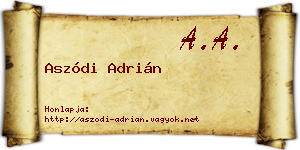Aszódi Adrián névjegykártya