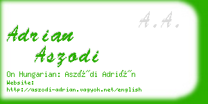 adrian aszodi business card